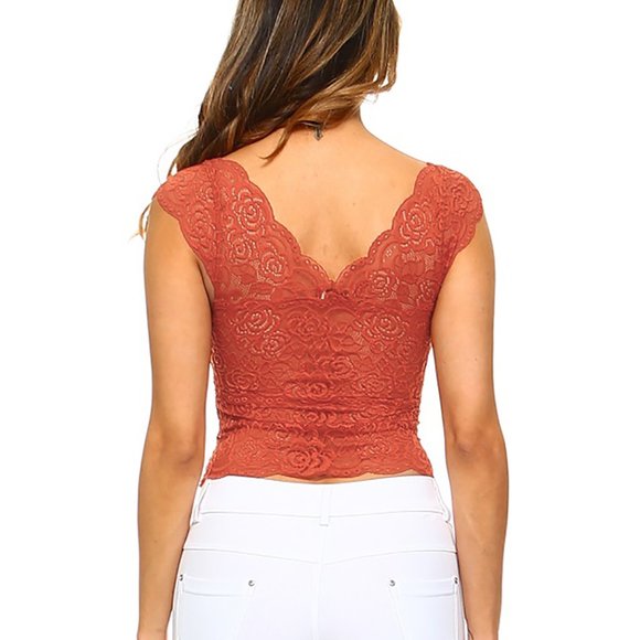 Short Sleeve Crop Top Bralette removable padding - Picture 2 of 3